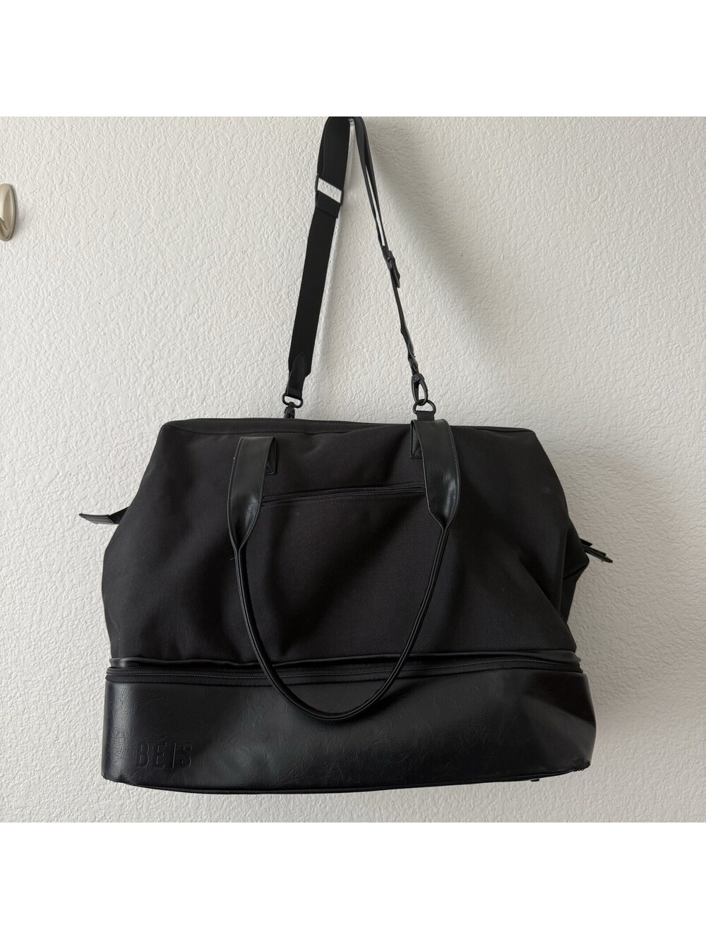 BÉIS The Weekender In Black Travel Bag Tote Large Capacity